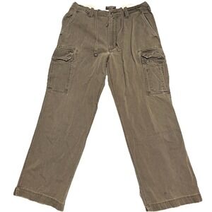 Vintage Abercrombie Cargo Pants Menes 36 (Fits 36x30) Brwn Paratrooper Baggy Y2K